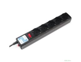 PowerCube Фильтр-удлинитель 10.0м, 5 розеток,10А (SPG5-10M), черный графит