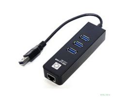 5bites Сетевой адаптер UA3-45-04BK USB3.0 сетевая карта / 3*USB3.0 / RJ45 1G / BLACK