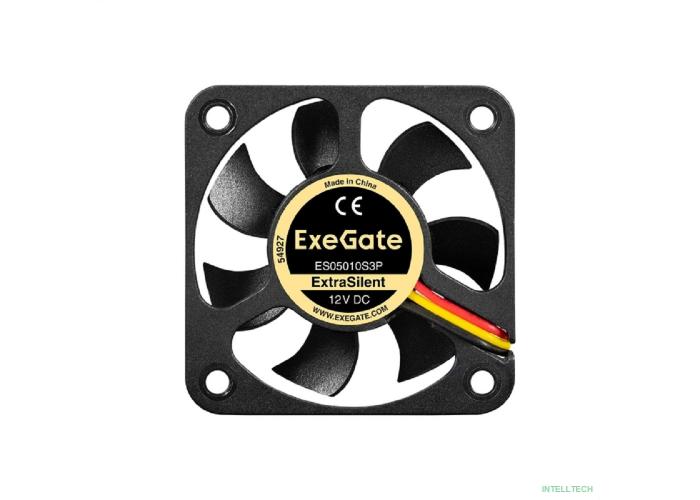 Exegate EX297018RUS Вентилятор 12В DC ExeGate ExtraSilent ES05010S3P (50x50x10 мм, Sleeve bearing (подшипник скольжения), 3pin, 5000RPM, 28dBA)