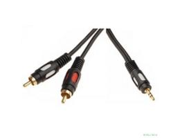 Rexant (17-4232) Шнур 3.5 Stereo Plug - 2RCA Plug  1.5М  (GOLD) 