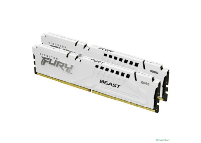 Kingston 64GB 5200MT/s DDR5 CL40 DIMM (Kit of 2) FURY Beast White XMP KF552C40BWK2-64