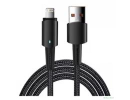 Rexant (18-7058) Кабель USB-A – Lightning для Apple, 2,4А, 1м, в черной нейлоновой оплетке, со световой индикацией