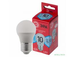 ЭРА Б0050234 Лампочка светодиодная RED LINE LED P45-10W-840-E27 R Е27 / E27 10Вт шар нейтральный белый свет