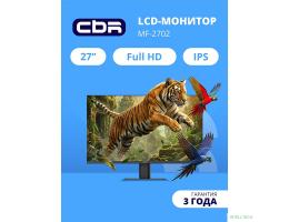 CBR LCD Монитор 27" MF-2702, IPS, FHD 1920x1080, 100Гц, Динамики 2*3W, 1*DP/1*HDMI/1*VGA, внешний БП, FreeSync, черный, кабель HDMI 1.5м [LCD-MF2702-OPC]