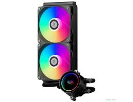 Система охлаждения/ PCCooler DA240 ARGB BK (270W, 240mm, Black, ARGB/ Fans: 2x120mm, 73.6CFM, -dBA, 1800RPM/ Pump height 55mm, -dBA, 3000RPM, Rad thickness 27mm/ S: 1851, 1700, 1200, 20XX, 115X, AM5, 