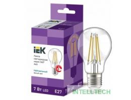 Iek LLF-A60-7-230-40-E27-CL Лампа LED A60 шар прозр. 7Вт 230В 4000К E27 серия 360°    