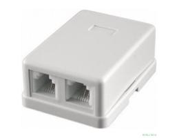 Gembird TA-102 Розетка телефонная RJ-11 (6P4C) внешняя 2 порта, белая