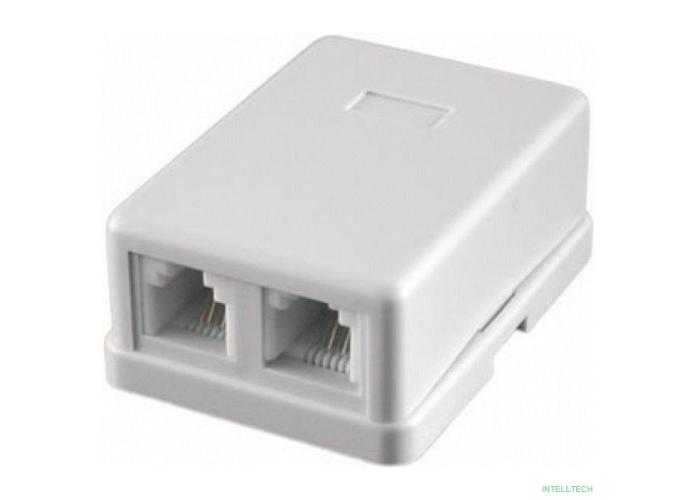 Gembird TA-102 Розетка телефонная RJ-11 (6P4C) внешняя 2 порта, белая