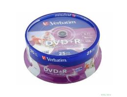 Verbatim Диски DVD+R  4.7Gb 16х, 25 шт, Cake Box (43500)