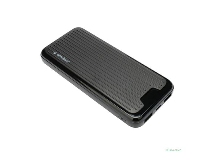 Gembird Портативный аккумулятор, 10000мАч, 2A, черный (GPB-10)