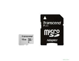 Micro SecureDigital 16Gb Transcend  TS16GUSD300S-A {MicroSDHC Class 10 UHS-I, SD adapter}
