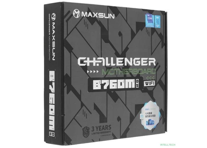 Повреждение упаковки MAXSUN MS-Challenger B760M D5 WIFI V1/V2 (Socket 1700, mATX, 2*DDR5, VGA/HDMI, 3*SATA3, 2*M.2, 1*PCIEx16/1*PCIEx1, 2*USB2.0, 4*USB 3.2, LAN 1*1G, Bluetooth,  Wi-Fi 802.11ax,  RTL)