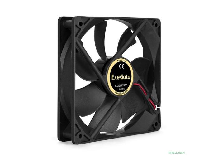 Exegate EX294048RUS Вентилятор ExeGate EX12025S2P, 120x120x25 мм, Sleeve bearing (подшипник скольжения), 2pin (разъем 2.54; для блоков питания ATX), 1400RPM, 25dBA