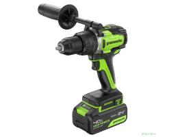 Greenworks GD24DD140 Дрель-шуруповерт аккумуляторная,  24V, 70/140Нм,Anti-kickback,2х4Ач,ЗУ,кор [3707607CUD]