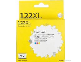 T2 CH564HE Картридж №122XL для HP Deskjet 1050/1050s/2050/2050s/3000/3050, Цветной, 330 стр.