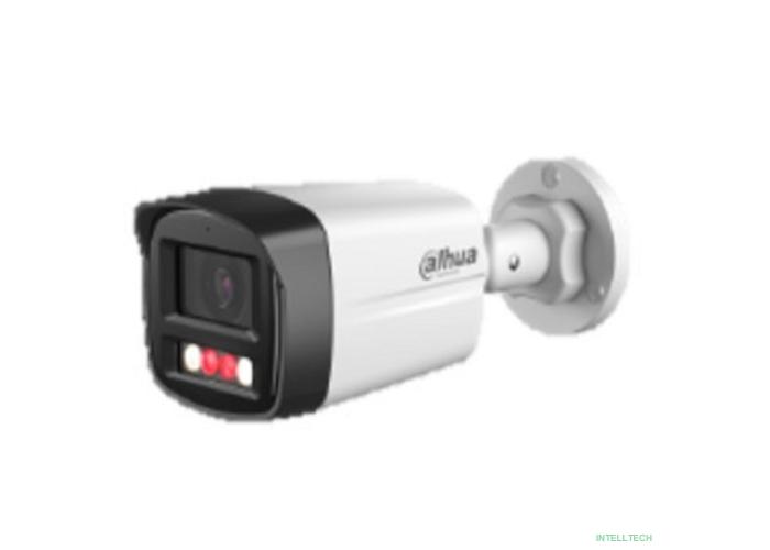 DAHUA DH-IPC-HFW1439TL1P-A-IL-0360B Уличная цилиндрическая IP-видеокамера SmartDualLight 4Мп, 1/2.9” CMOS, объектив 3.6мм, обнаружение людей, микрофон, ИК 30м, LED 20м, IP67, металл/пластик