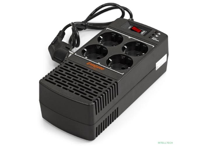 Exegate EP285940RUS Стабилизатор ExeGate Power AD5000-1200 (1200VA/600W, диапазон 150...280В, 4 евророзетки)