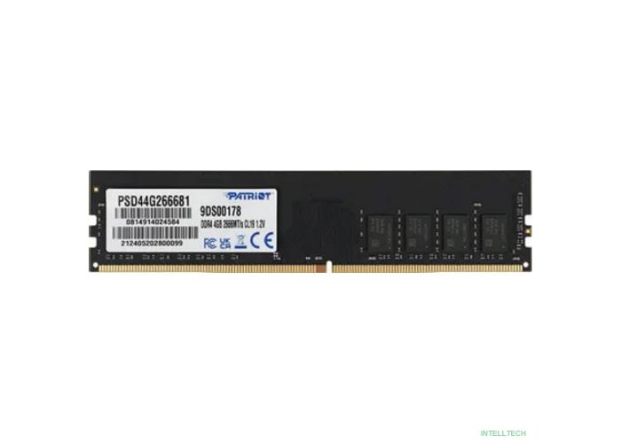 Patriot DDR4 DIMM 4GB PSD44G266681 PC4-21300, 2666MHz