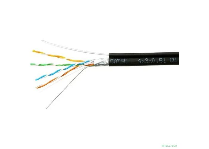 Cablexpert FPC-5051E-4-CU-OUTR/100 Кабель Cablexpert (RU) FTP outdoor 4x2x0.51 на тросу, медный, кат.5e, однож., 100м, box, черный
