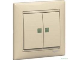 Legrand 774328 Выключатель Valena 2-х клавишный с подсветкой слоновая кость