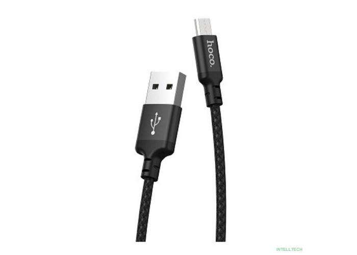 HOCO HC-62844 X14/ USB кабель Micro/ 1m/ 2A/ Нейлон/ Black