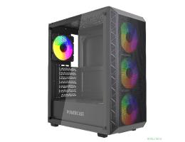 Powercase Корпус Mistral S4B, Tempered Glass, 4x 120mm FRGB Fans, чёрный, ATX  (CMSB-L4)