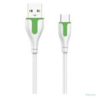 LDNIO LS572/ USB кабель Type-C/ 2m/ 2.1A/ медь: 86 жил/ White&Green