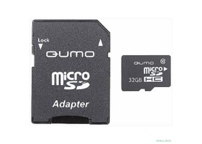 Micro SecureDigital 32Gb QUMO QM32GMICSDHC10U1 {MicroSDHC Class 10 UHS-I, SD adapter}