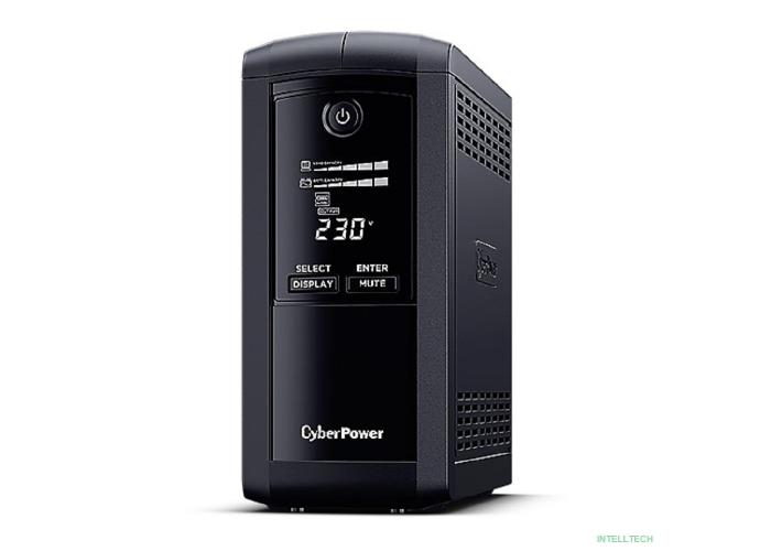 CyberPower VP1000ELCD ИБП {Line-Interactive, Tower, 1000VA/550W USB/RS-232/RJ11/45  (4 EURO), 12В/9 Ач х 1}