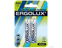 Ergolux AAA-600mAh Ni-Mh BL-2 (NHAAA600BL2, аккумулятор,1.2В)  (2 шт. в уп-ке)