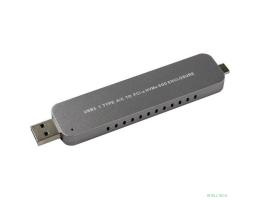 ORIENT 3552U3, USB 3.1 Gen2 контейнер для SSD M.2 NVMe 2242/2260/2280 M-key, PCIe Gen3x2 (JMS583),10 GB/s, поддержка UAPS,TRIM, разъем USB3.1 Type-A + Type-C, корпус в виде флешки, черный (30902)