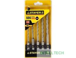 Набор STAYER "PROFI" Буры по бетону, хвостовик "SDS-Plus", 5х110; 6х110; 6х160; 8х160; 10х160мм; 5шт [2930-H5]