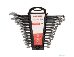 Rexant (12-5842) Набор ключей комбинированных (6-14, 17, 19, 22мм) 12 шт, CrV, зеркальное хромирование
