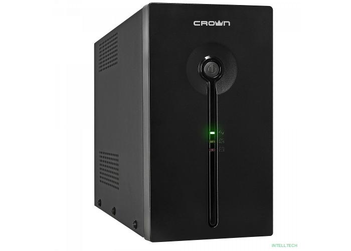 CROWN ИБП CMU-SP1200IEC USB {1200VA\720W, корпус металл, 2x12V/9AH, розетки 8*IEC+1*IEC C13, AVR, cъёмный кабель питания 1.8 м, RJ11/45, USB, LED}