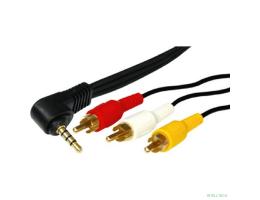 Rexant (17-4412-4) Шнур Стерео 3,5мм 4C - 3 RCA, 1,5м, Gold (пакет PE)