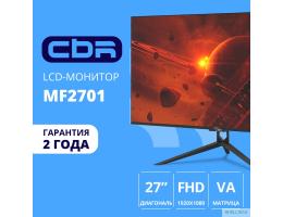 CBR LCD Монитор 27" MF-2701 безрамочный, VA, FHD 1920x1080, 100Гц, 1*VGA, 1*HDMI, внешний БП, черный, кабель 1*HDMI 1.5м в комплекте [LCD-MF2701-OPC]