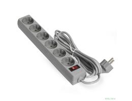 Exegate EX119388RUS Сетевой фильтр Exegate SP-6-1.8G (6 розеток, 1.8м, евровилка, серый)