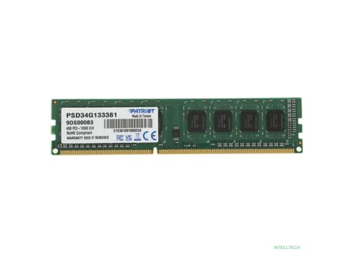 Patriot DDR3 DIMM 4GB (PC3-10600) 1333MHz PSD34G133381
