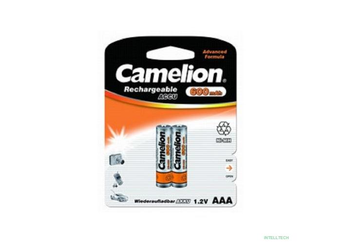 Camelion   AAA- 600mAh Ni-Mh BL-2 (NH-AAA600BP2, аккумулятор,1.2В) (2 шт. в уп-ке) 
