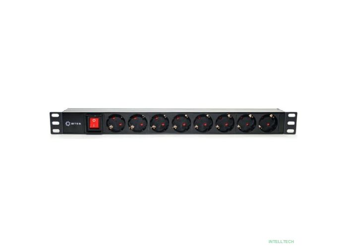 5bites PDU819P-08 Блок розеток  8S / PVC / SWITCH / 1U / 19