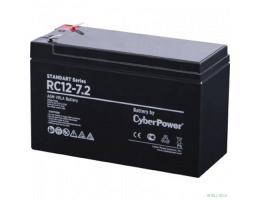 CyberPower Аккумуляторная батарея RC 12-7.2 12V/7.2Ah {клемма F2, ДхШхВ 151х65х94 мм, высота с клеммами 102, вес 2,2кг, срок службы 6 лет}