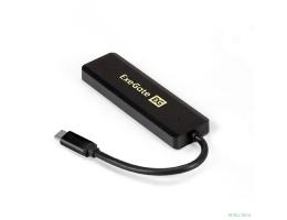 Exegate EX293986RUS USB-Хаб (концентратор) ExeGate DUB-4CP/1 (кабель-адаптер USB Type C --> 4xUSB3.0, Plug&Play, черный)