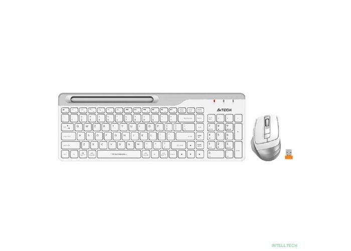 Клавиатура + мышь A4Tech Fstyler FB2535C клав:белый/серый мышь:белый/серый USB беспроводная Bluetoot