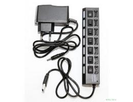 5bites HB27-203PBK Концентратор 7*USB2.0 / БП 5В-2А / 1M / BLACK