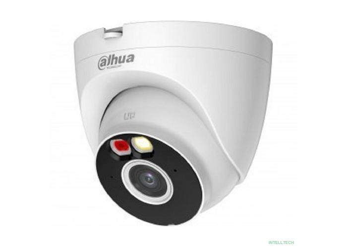 DAHUA DH-IPC-T2AP-PV-0280B Уличная купольная IP-видеокамера Smart Dual Light 2Мп, 1/3” CMOS, объектив 2.8мм, видеоаналитика, ИК 30м, LED 30м, микрофон, динамик, Wi-Fi 2.4ГГц, IP67, металл/пластик