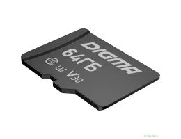 Флеш карта microSDXC 64GB Digma CARD30 V30 + adapter