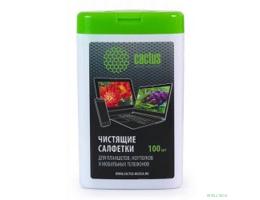 CACTUS Салфетки CS-T1005 Мини туба с чистящими салфетками для планшетов, ноутбуков и моб.тел.,100 шт