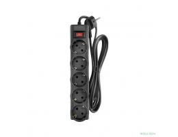 CBR Сетевой фильтр CSF 2505-1.8 Black PC, 5 евророзеток, длина кабеля 1,8 метра, цвет чёрный (пакет)