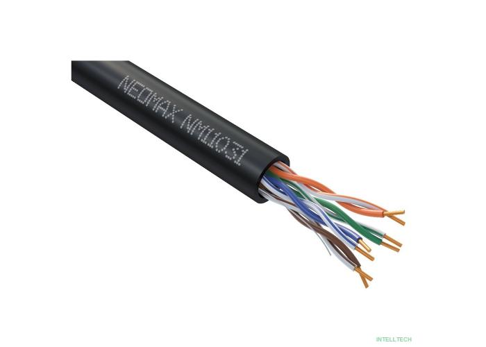 Кабель NEOMAX [NM11031] U/UTP cat.5e 4 пары (305 м) 0.48 мм (24 AWG) Медь, внешний, PE, черный