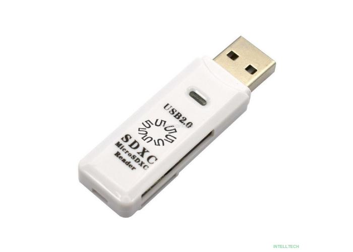 5bites Устройство ч/з карт памяти RE2-100WH USB2.0 Card reader / SD / TF / USB PLUG / WHITE